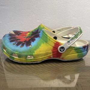 Crocs Classic Baya Tie Dye Sandals Rainbow  Sz 13 Slip On Shoes 207017